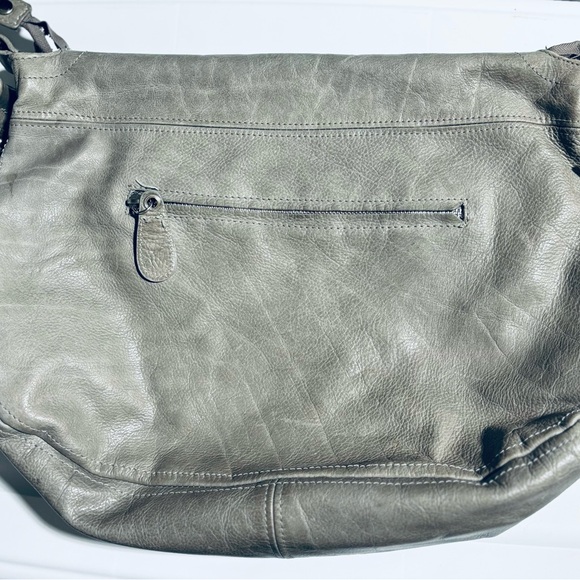 Sabina New York Grey Leather Saddle Bag - Picture 8 of 12